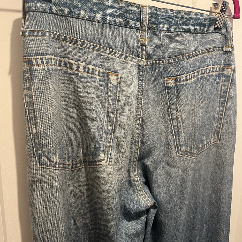 NWT Rag and Bone Dara Liquid Miramar Pant Jean Light/Med Blue Distress Size 25 - Picture 10 of 12